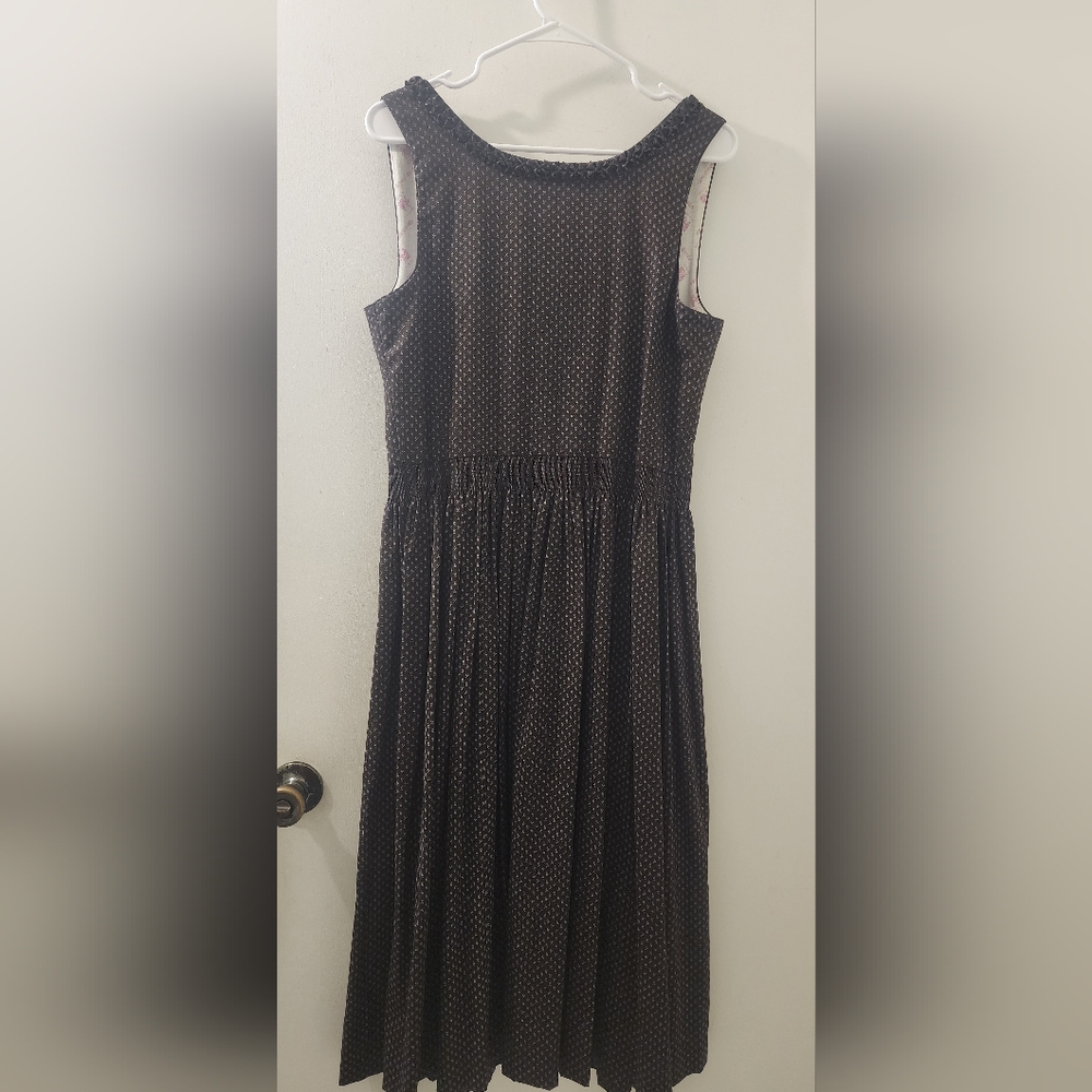 Salzburger Elegant Black Sleeveless Dress, Brown, Size 44, 100% Bawnwolle